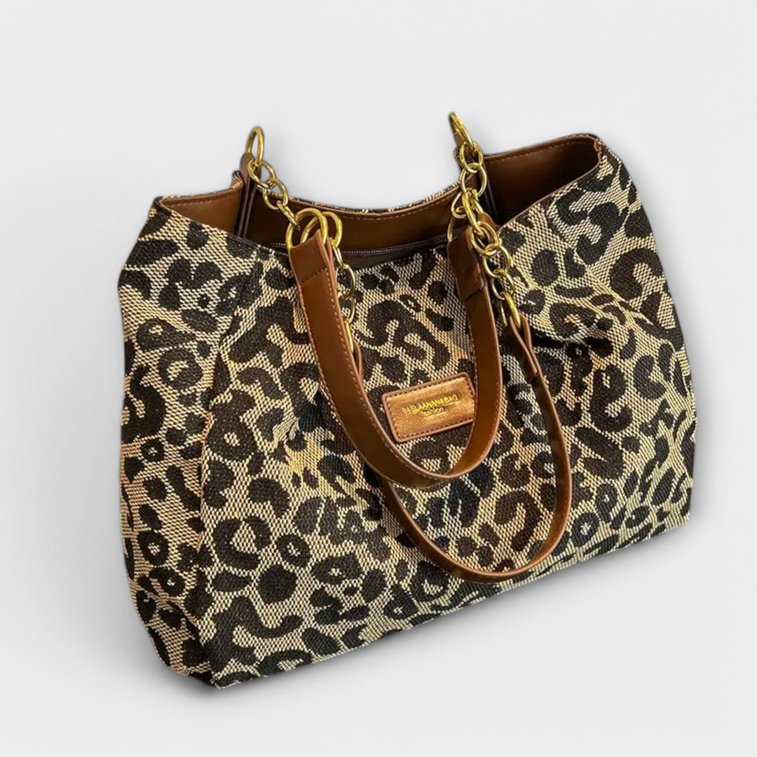 Gianna Boutique - Borsa a tracolla in tela leopardata