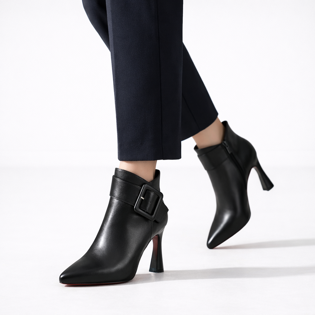 DELACROIX | Stivaletti Signature con tacco e fibbia oversize