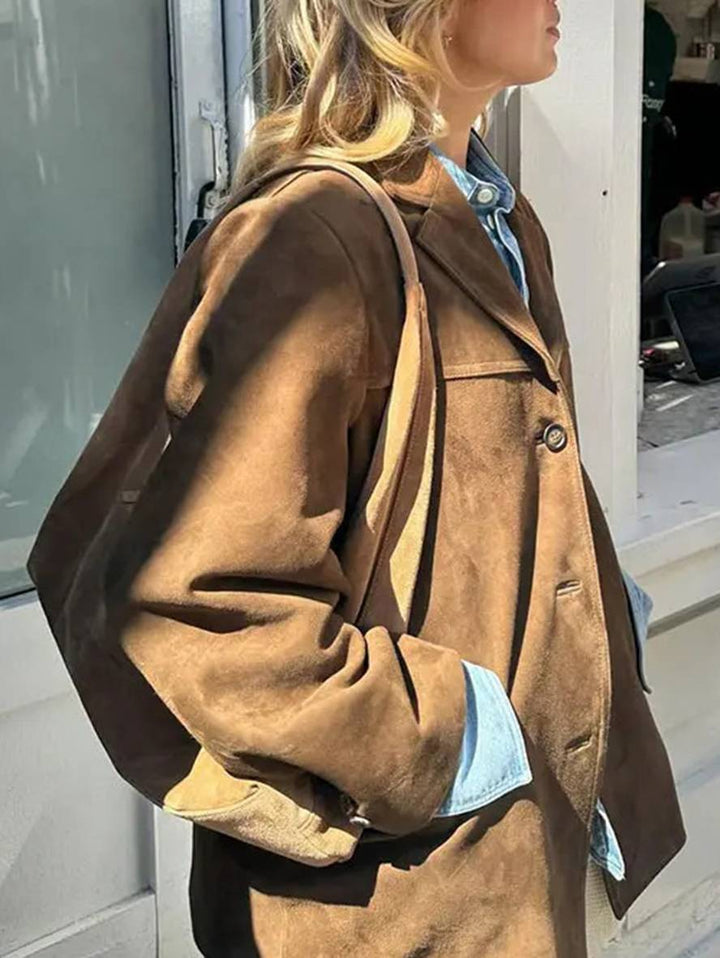 FIORA- Giacca Blazer in Camoscio