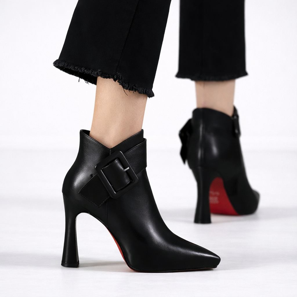 DELACROIX | Stivaletti Signature con tacco e fibbia oversize